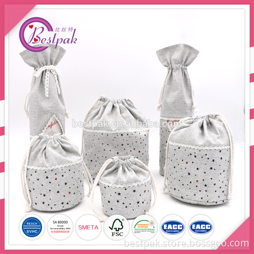 High Quality Cotton Linen Drawstring Bag